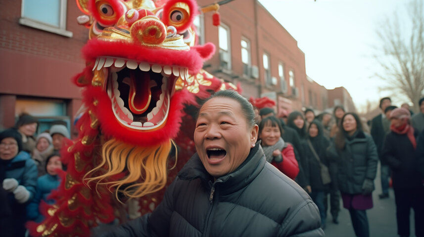 Is the dragon turning?